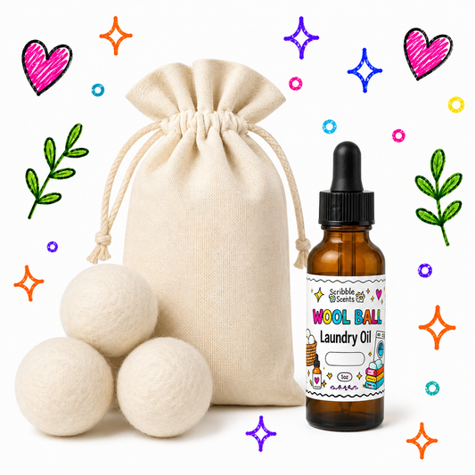 Laundry Wool Balls and Fragrance Oil Set
